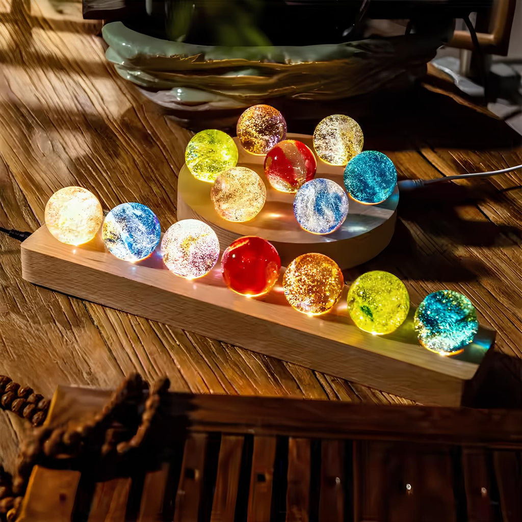 Celestial Glow Crystal Orbs – 7 Galaxy-Inspired Lights | elesira