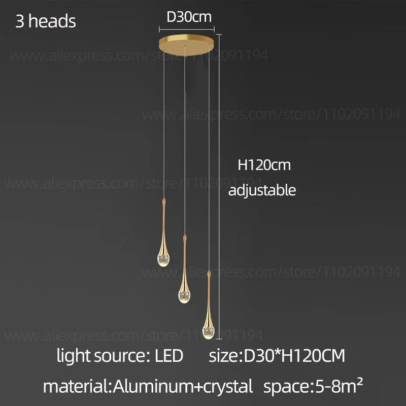Golden Teardrop Lighting Fixture | elesira