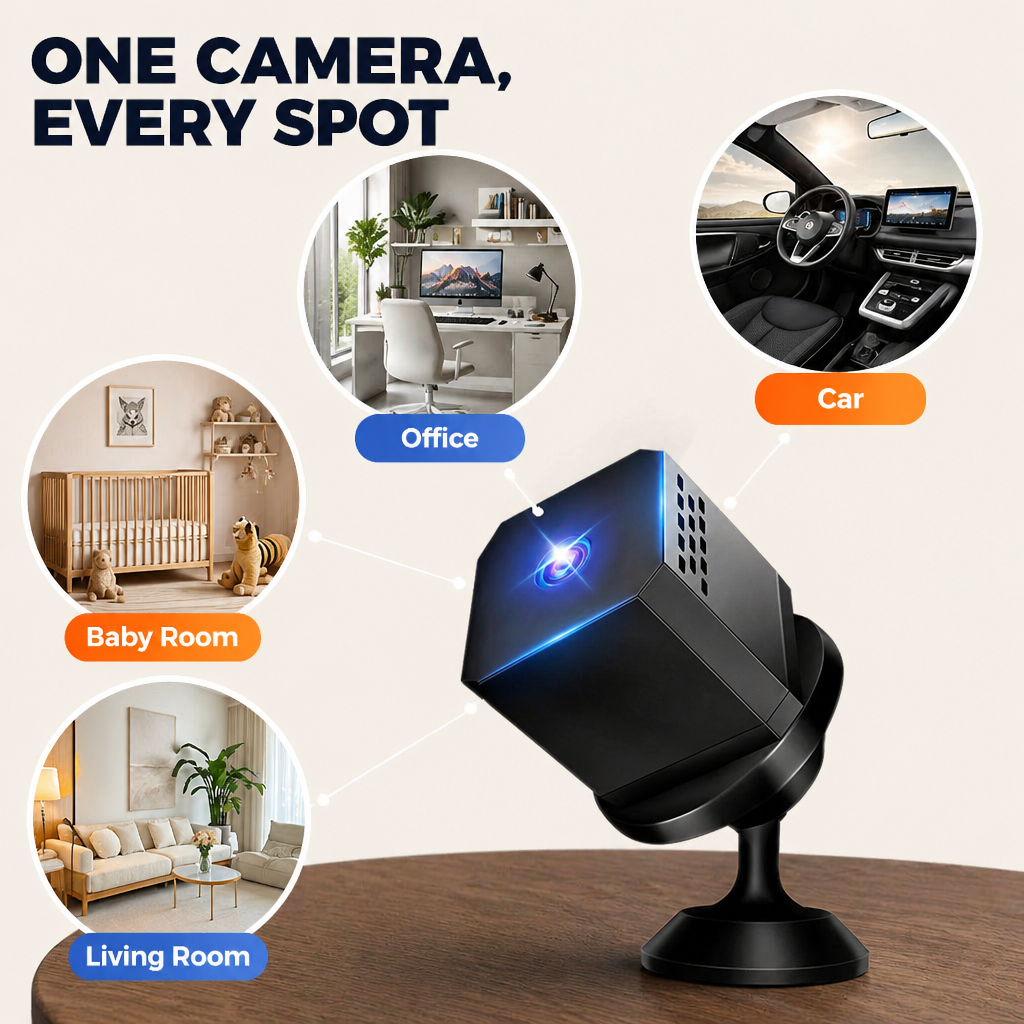 Zoomora Mini Cam | Oglądaj każde pomieszczenie w dzień i w nocy, gdziekolwiek jesteś | elesira