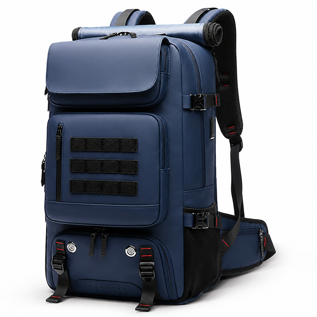 Mochila de viaje impermeable de 50 l (puerto USB integrado y compartimento para zapatos) | elesira