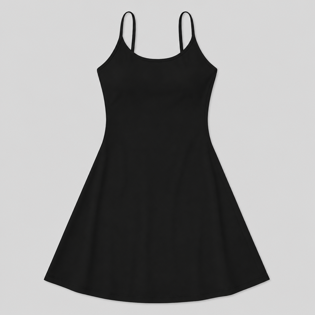 VerveStride – Athletic Backless Dress Featuring Integrated Shorts & Side Pockets | elesira