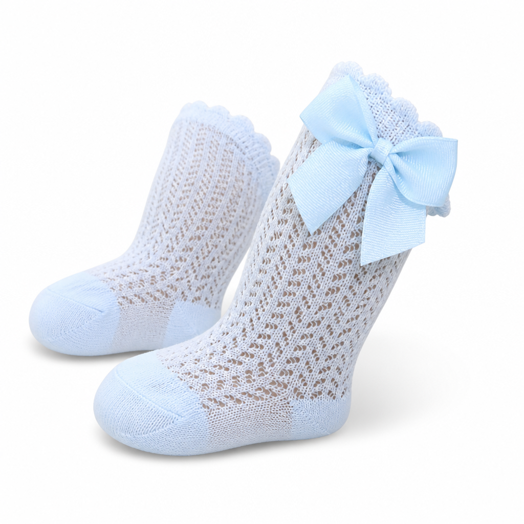 Soft Breathable Cotton Baby Socks With Large Bow | elesira