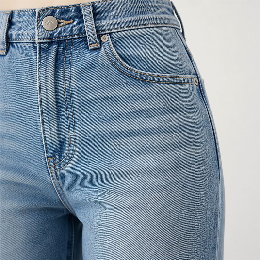 Vérova – Vintage jeans med høyt liv og vide ben, uten glippe i midjen | elesira