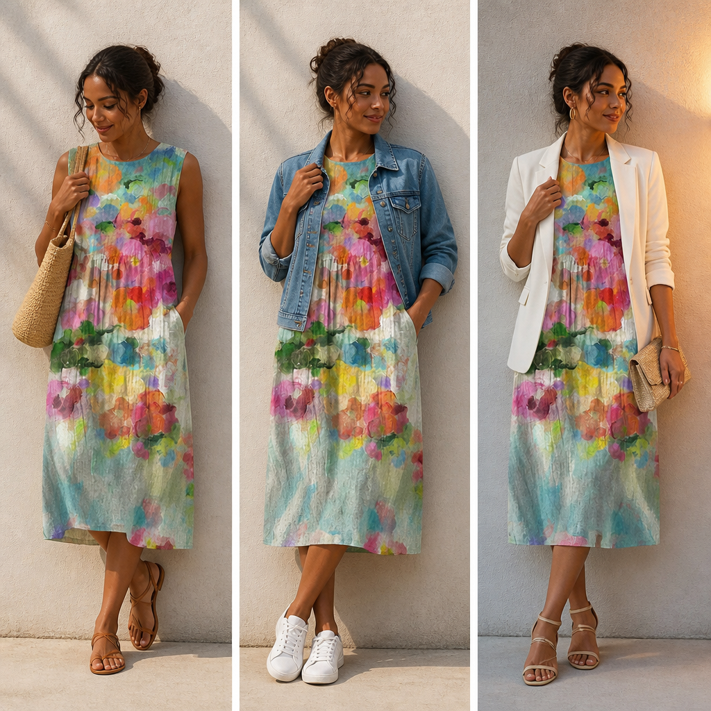 VivaLuna Color Splash Dress | Tænd din selvtillid med hvert farverigt åndedrag | elesira