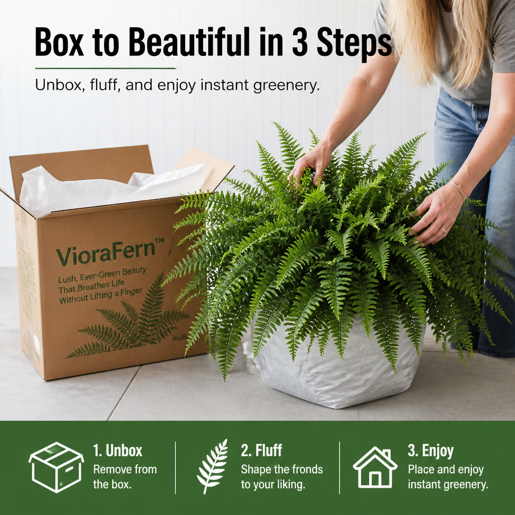 VioraFern | Frumusețe luxuriantă, mereu verde, care însuflețește spațiul fără niciun efort | elesira