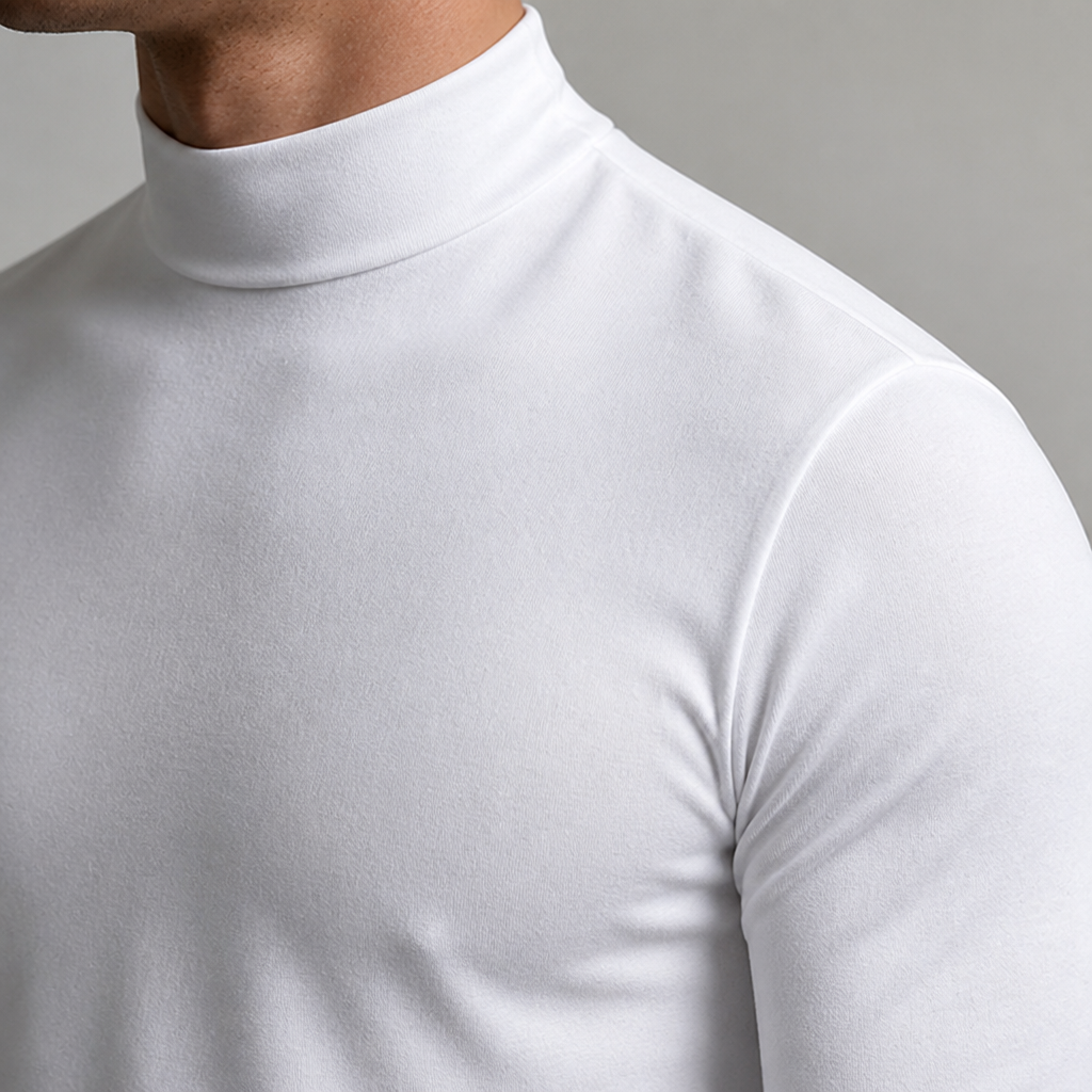 VeroEdge Slim-Fit-Langarmshirt mit hohem Kragen | Erobern Sie jeden Raum mit unvergleichlichem Selbstbewusstsein und Komfort | elesira