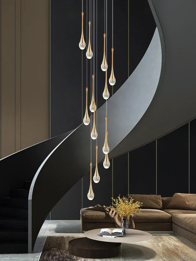 Golden Teardrop Lighting Fixture | elesira