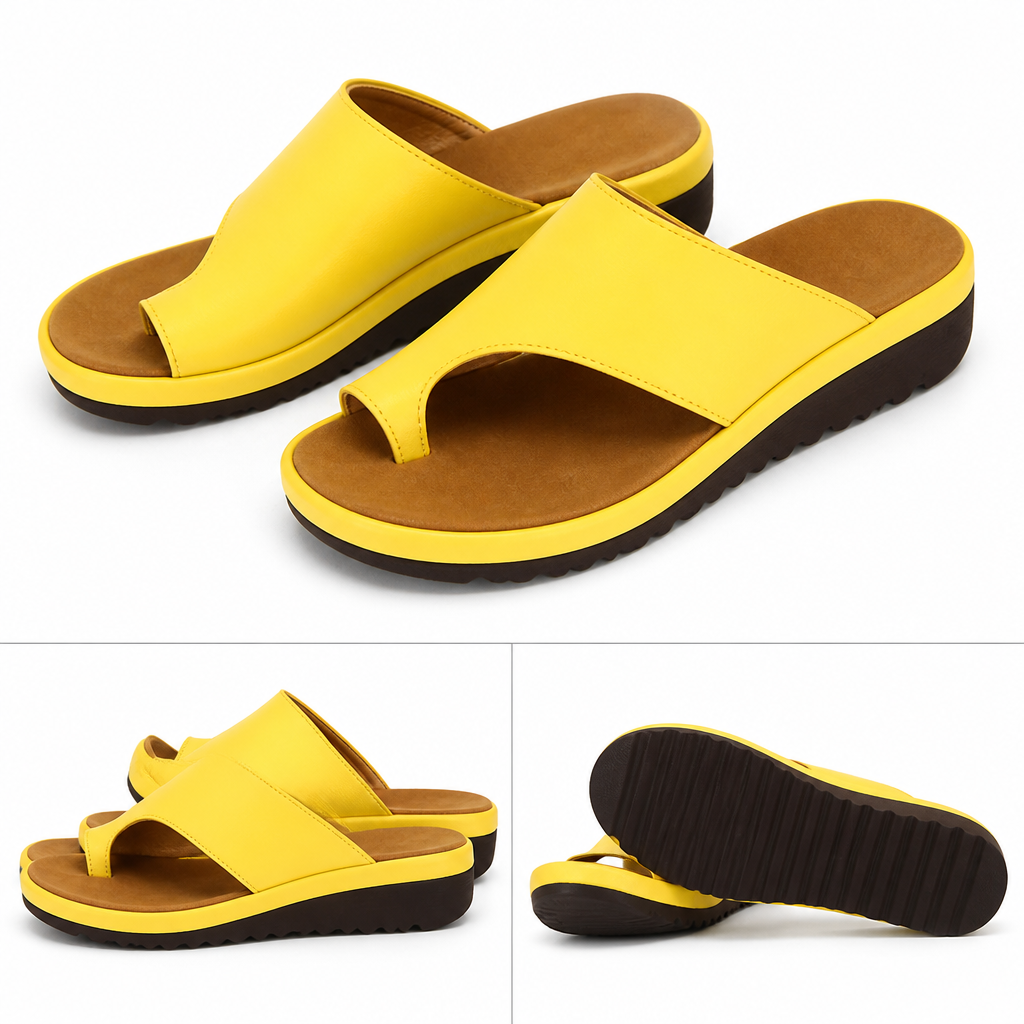 Solivra – Wedge Sandals for Bunion Relief with Toe-Aligning Strap | elesira