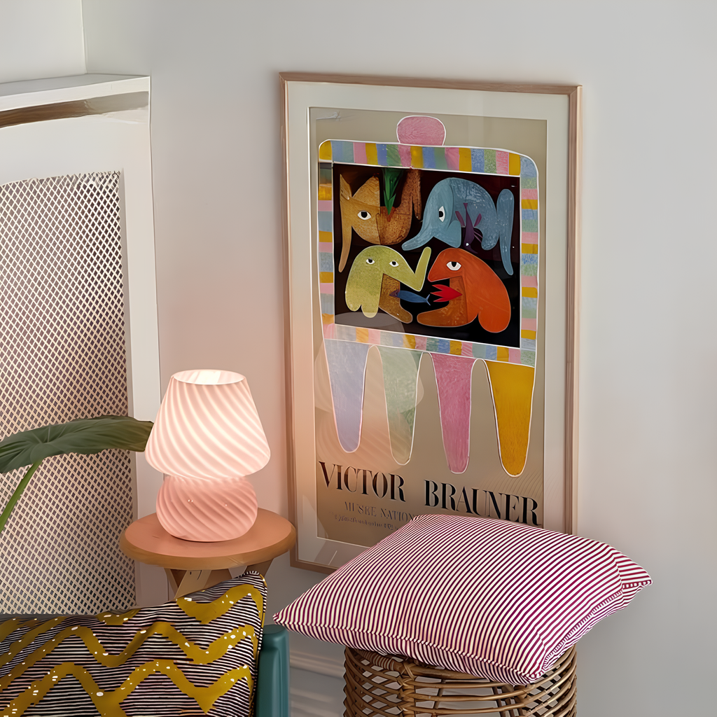 Hand-Blown Glass Art Lamp – Elegant Ambient Lighting for Home Décor | elesira