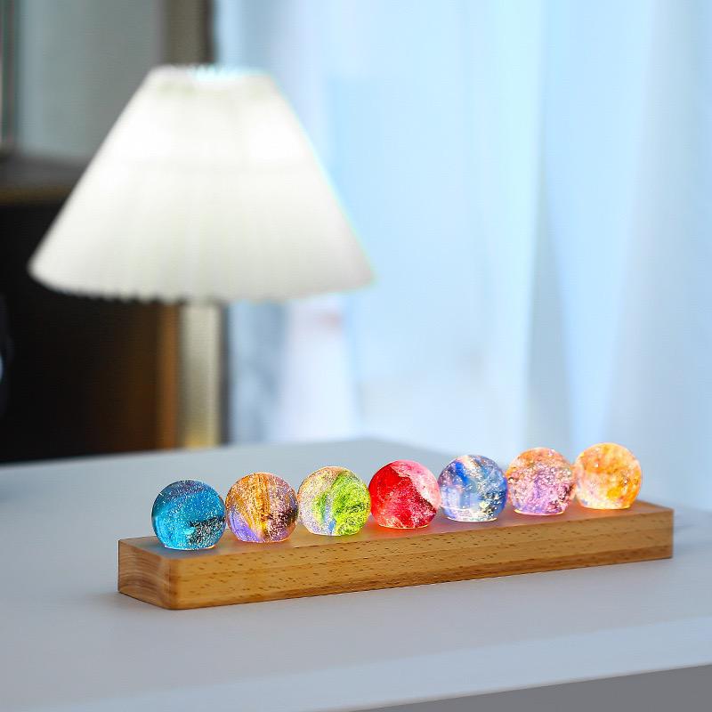 Celestial Glow Crystal Orbs – 7 Galaxy-Inspired Lights | elesira