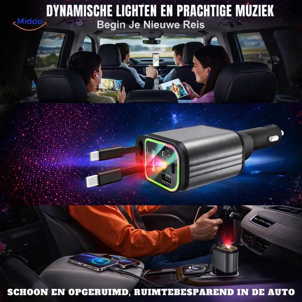 VoltAura | Power Up Four Devices Quickly & Illuminate Your Night Journey Sky | elesira