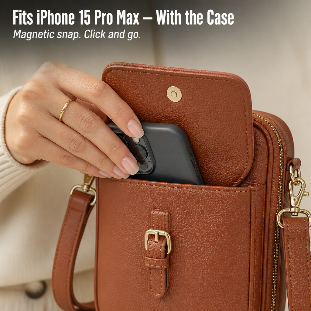 VeroCraft | Transportez votre téléphone, vos cartes et vos essentiels du quotidien dans un élégant sac en bandoulière | elesira