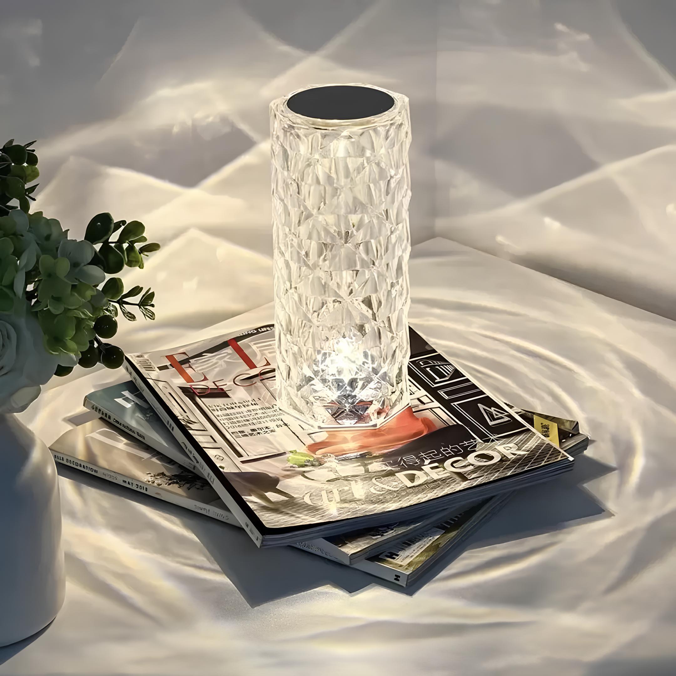 RadiantGlow-kristallen aanraaklamp – Dimbare ledverlichting met kleurwisseling | elesira