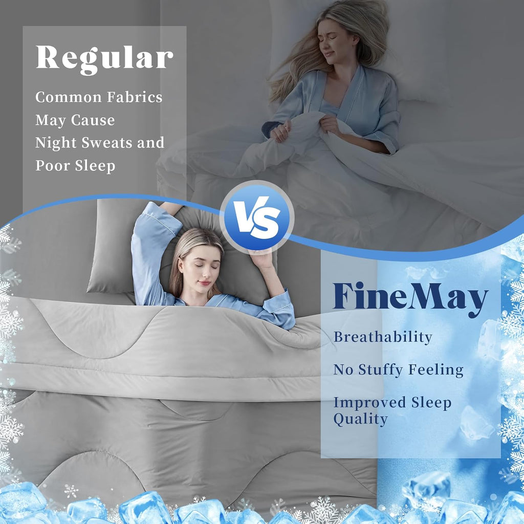Cooling Comforter Double-Sided Ice Fabric For Hot Sleepers - Elesira