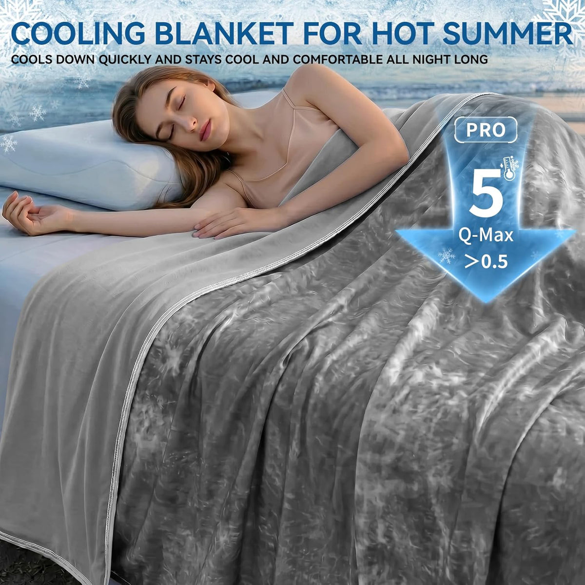 Cozy Nights Arc Chill hűsítő takaró melegben alvóknak, könnyű és légáteresztő kialakítással - Elesira
