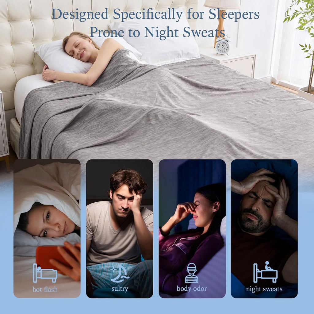 ChillWave Breathable Cooling Blanket For Hot Sleepers - Elesira