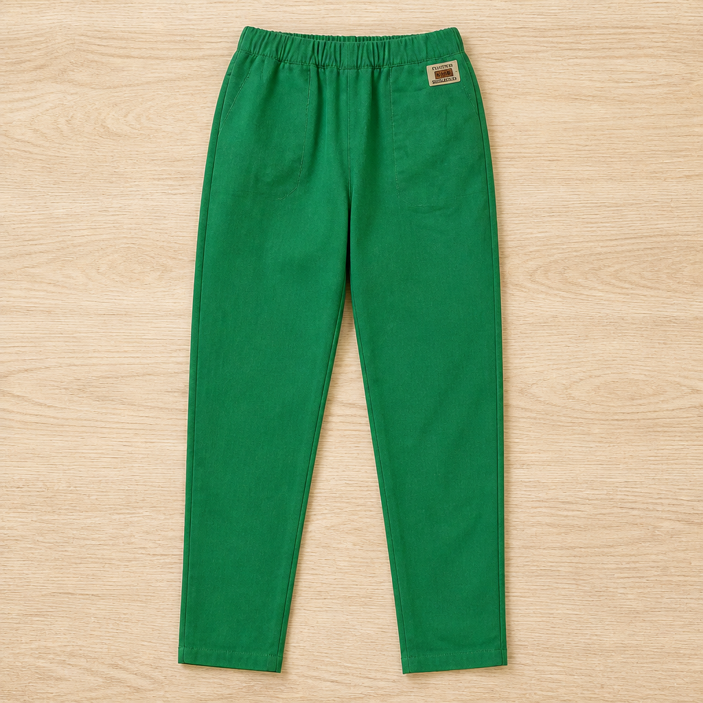 VeloraEase – Relaxed Tapered Cotton Pants with Elastic Comfort Waist | elesira