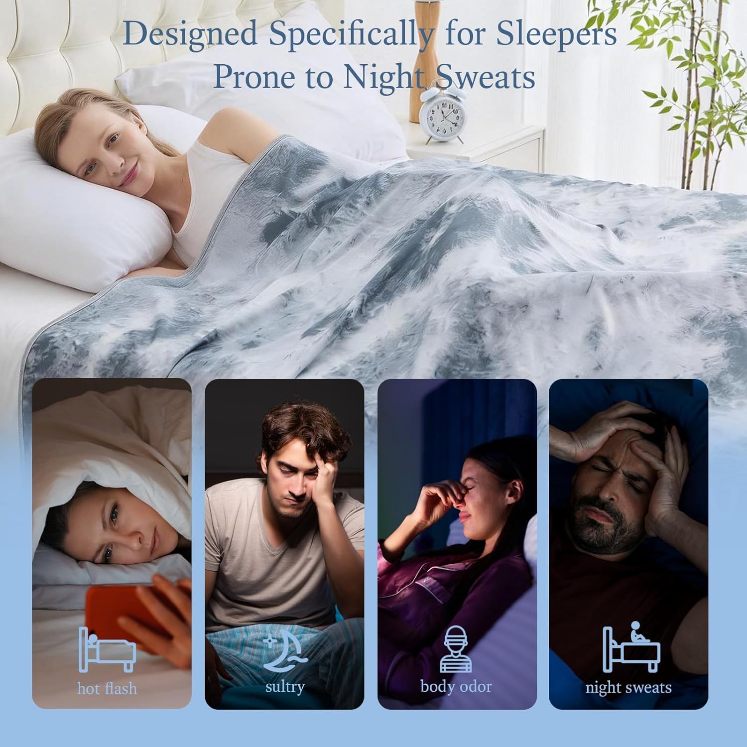 Chill Comfort Cooling Blanket Heat Absorbing Fabric For All Season Comfort - Elesira