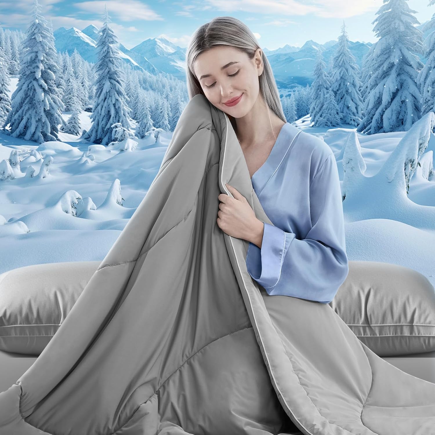 Cooling Comforter Double-Sided Ice Fabric For Hot Sleepers - Elesira
