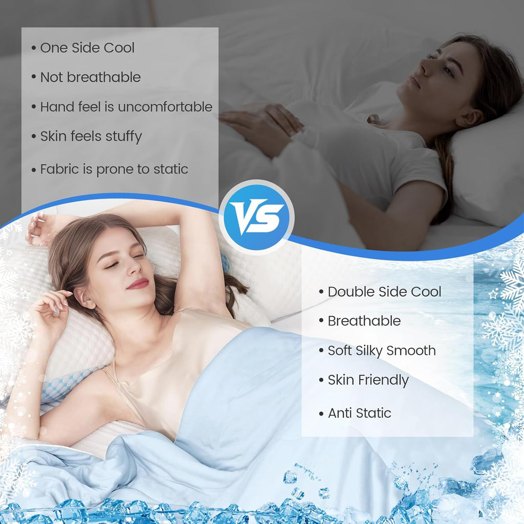 Q-Max Technology Cooling Blanket For Hot Sleepers Soft And Breathable - Elesira