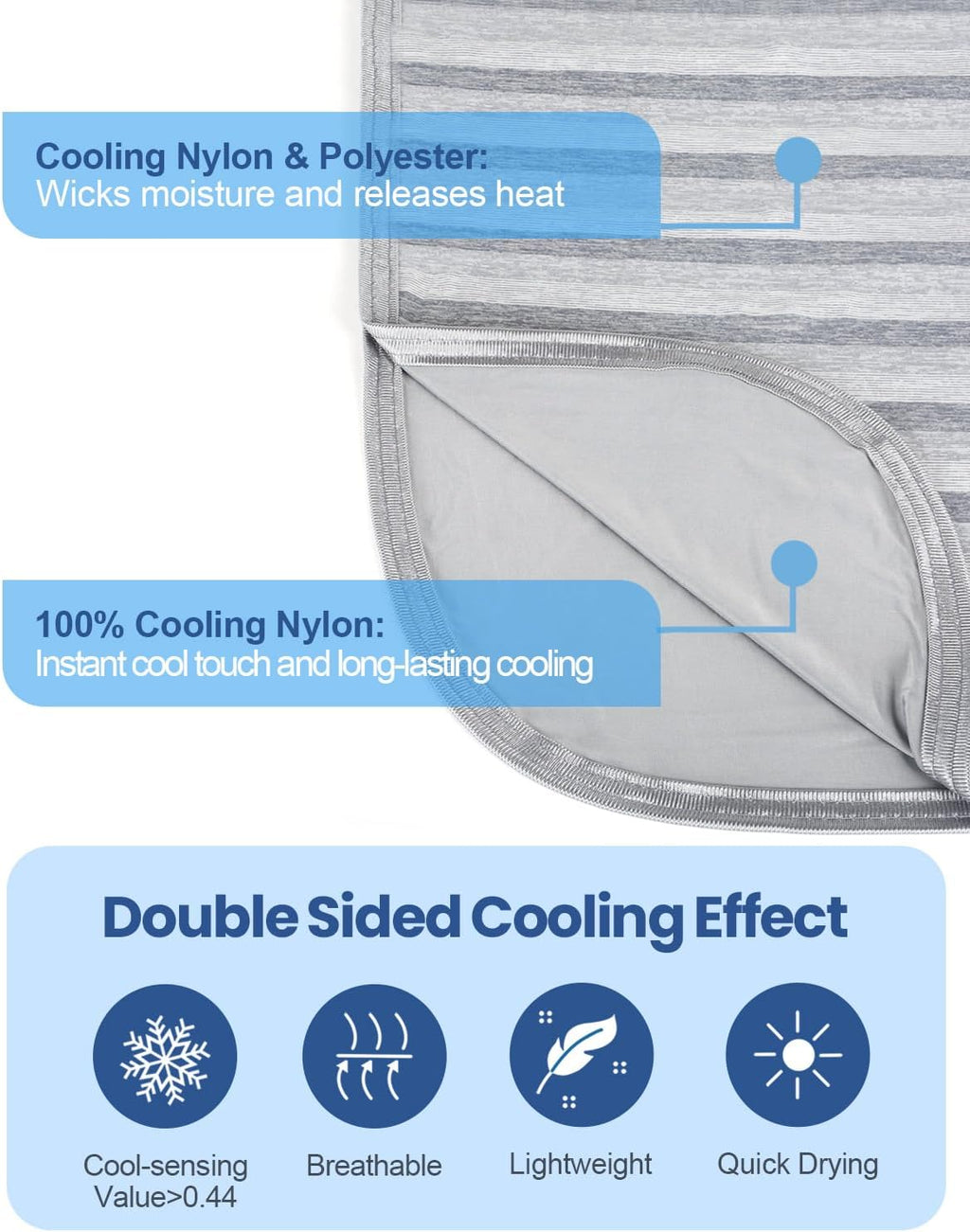 Cool Comfort Lightweight Double Sided Cooling Blanket For Hot Sleepers And Night Sweats - Elesira