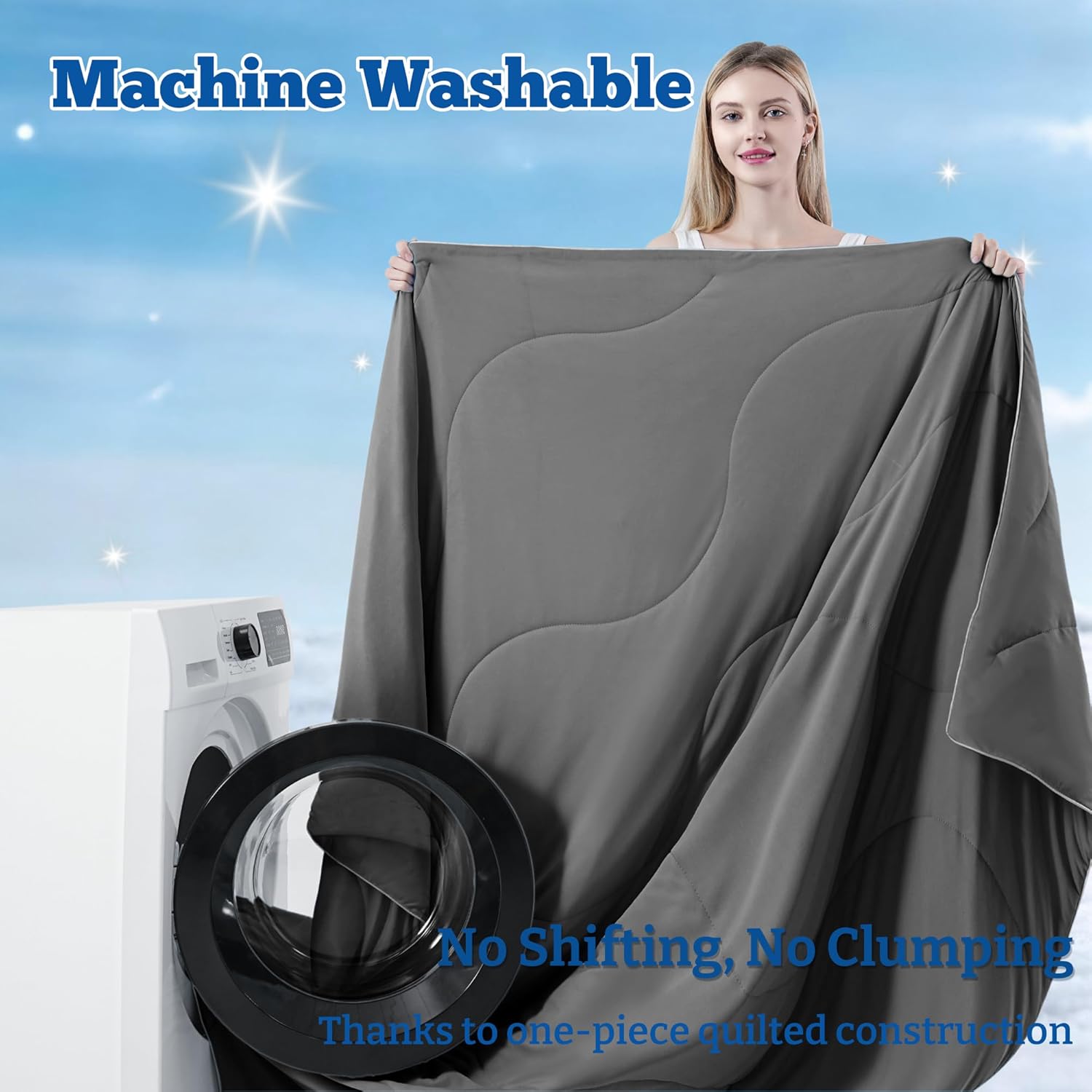 Moisture-Wicking Comforter Set With Lightweight Blanket And Pillowcases - Elesira