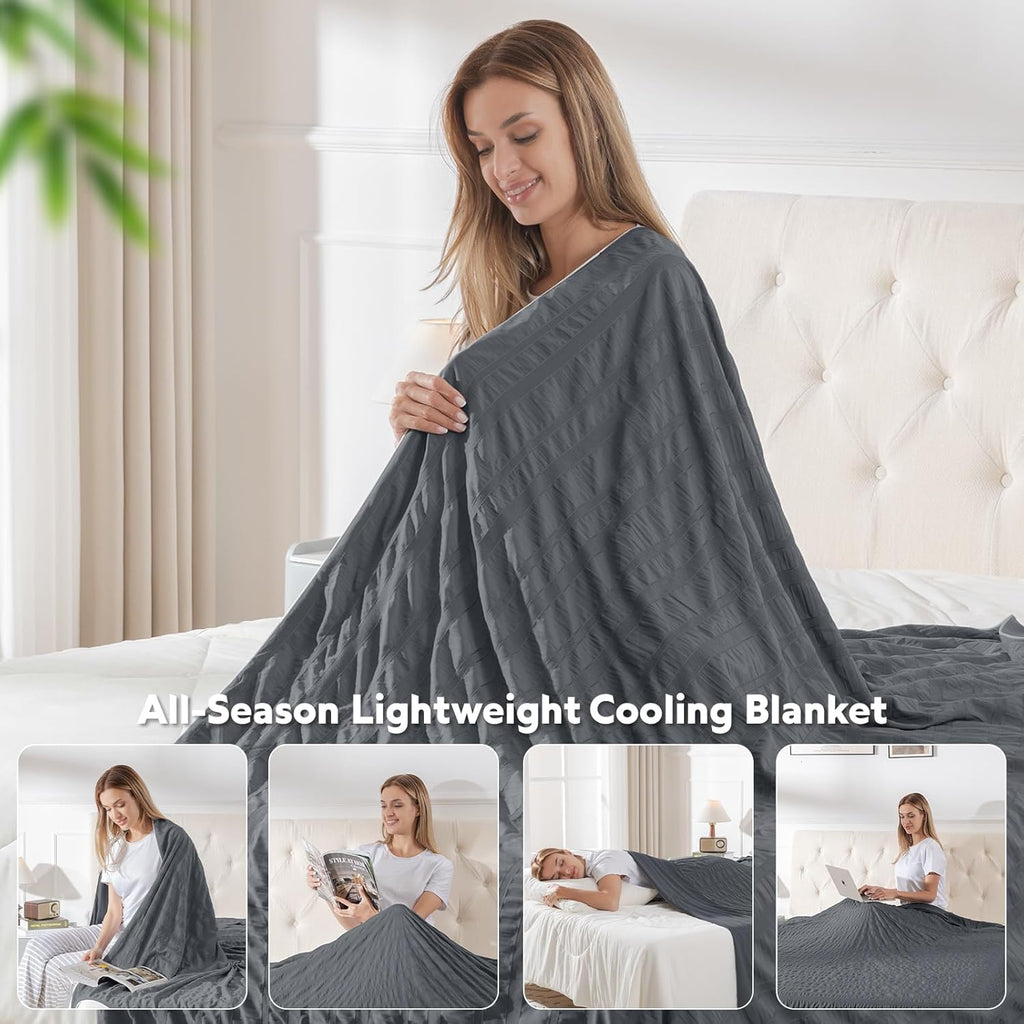 Cozy Comfort Cooling Blanket With Double Sided Design For Hot Sleepers - Elesira