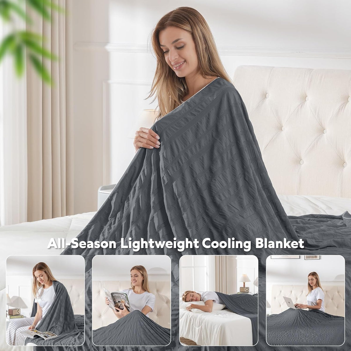 Cozy Comfort Cooling Blanket With Double Sided Design For Hot Sleepers - Elesira