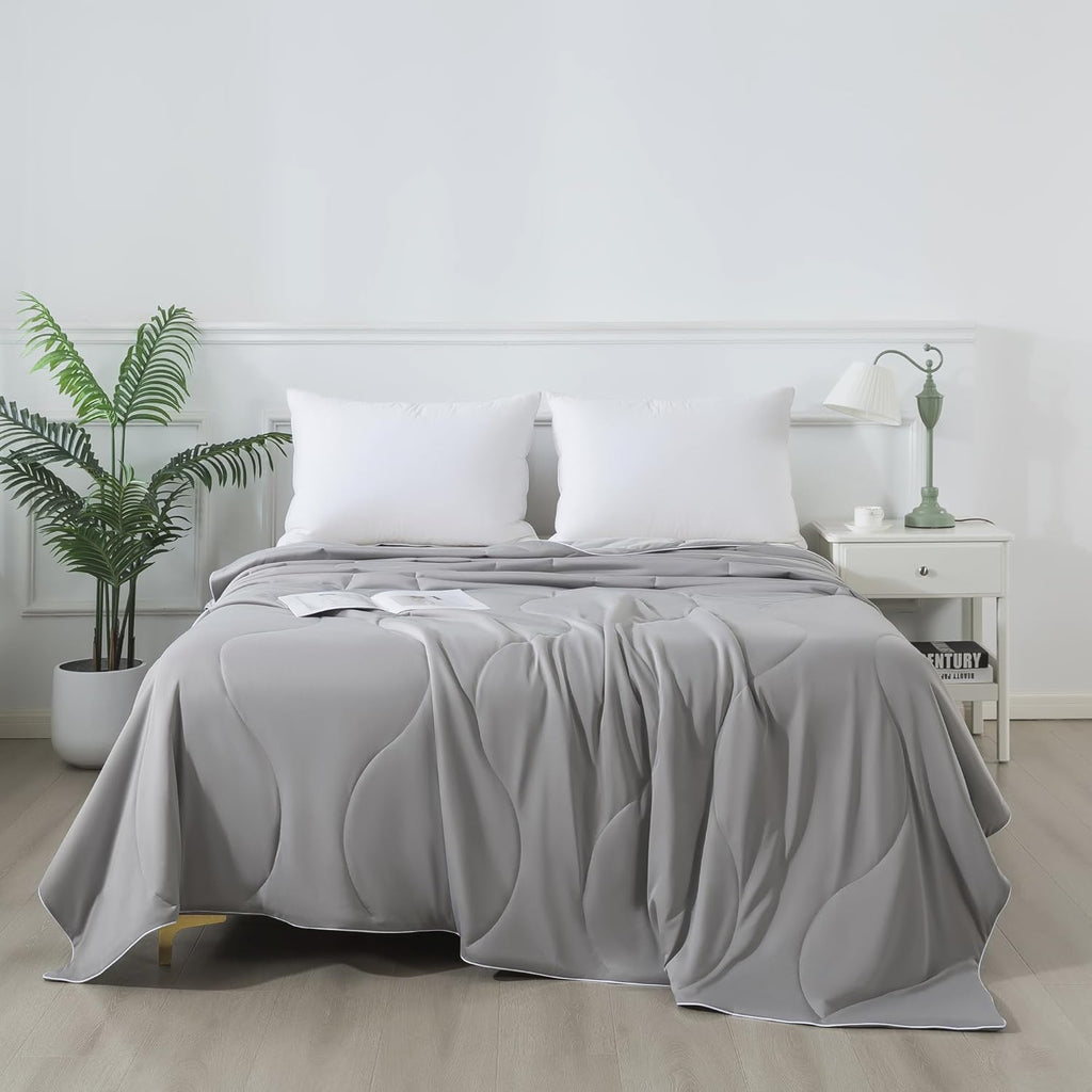 Cool Comfort Breathable Cooling Comforter For Hot Sleepers, Lightweight Summer Cover - Elesira