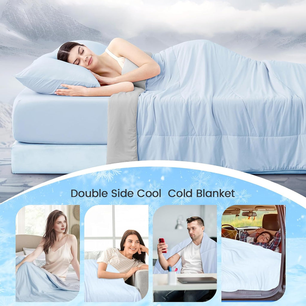Q-Max Technology Cooling Blanket For Hot Sleepers Soft And Breathable - Elesira