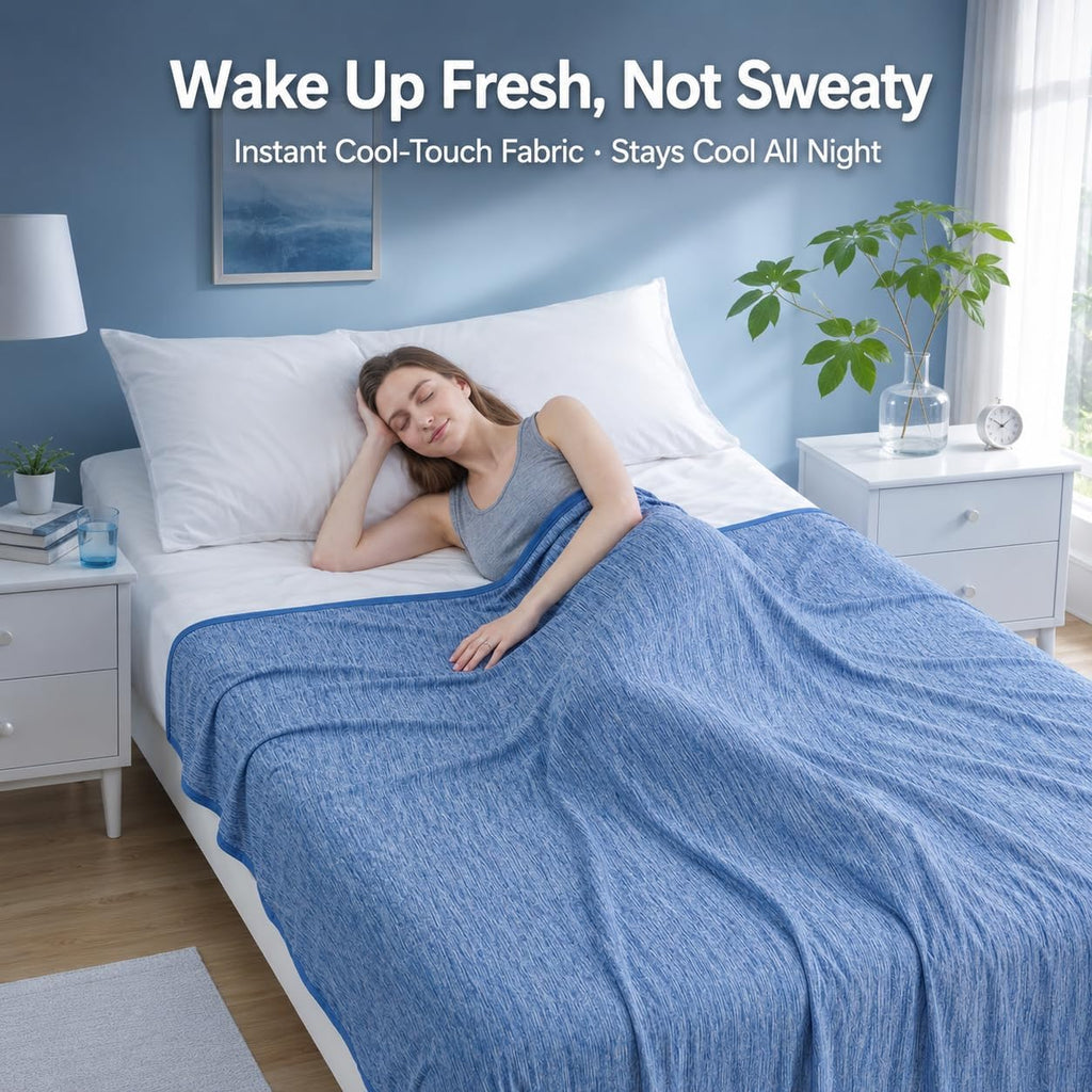 Cool Comfort Queen Cooling Blanket With Q Max Over 0.4 Fabric For Hot Sleepers - Elesira