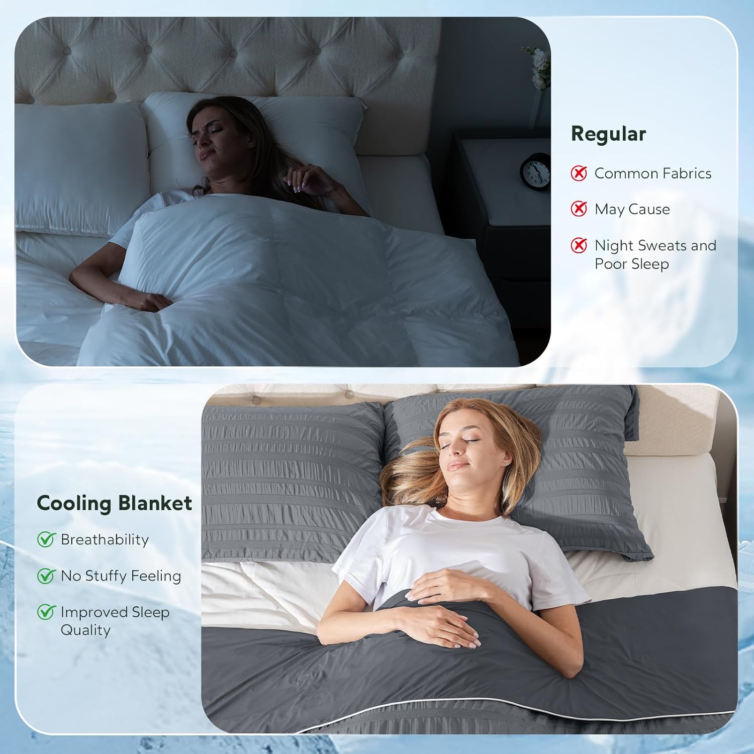 Cozy Comfort Cooling Blanket With Double Sided Design For Hot Sleepers - Elesira