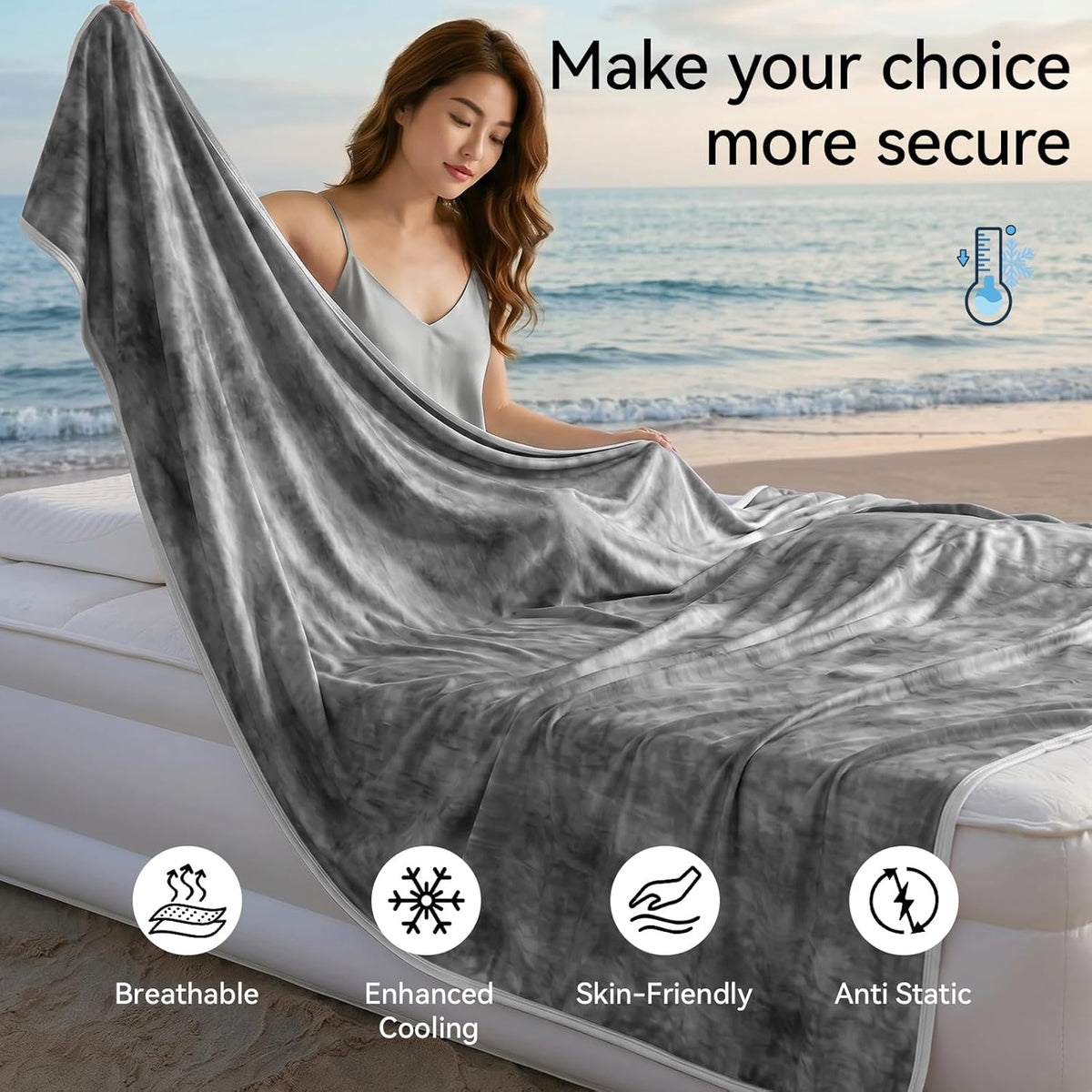 Cozy Nights Arc Chill hűsítő takaró melegben alvóknak, könnyű és légáteresztő kialakítással - Elesira