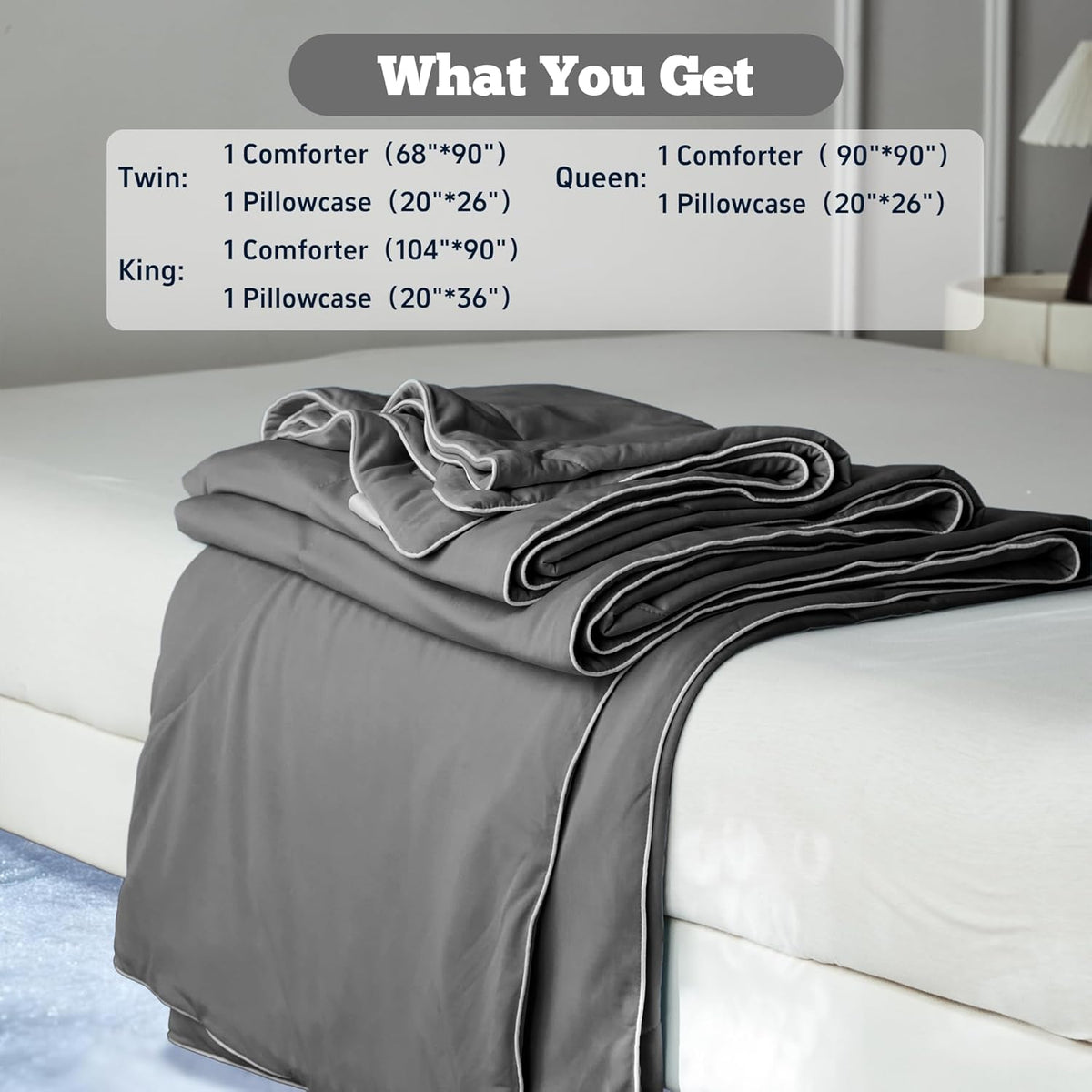 Moisture-Wicking Comforter Set With Lightweight Blanket And Pillowcases - Elesira