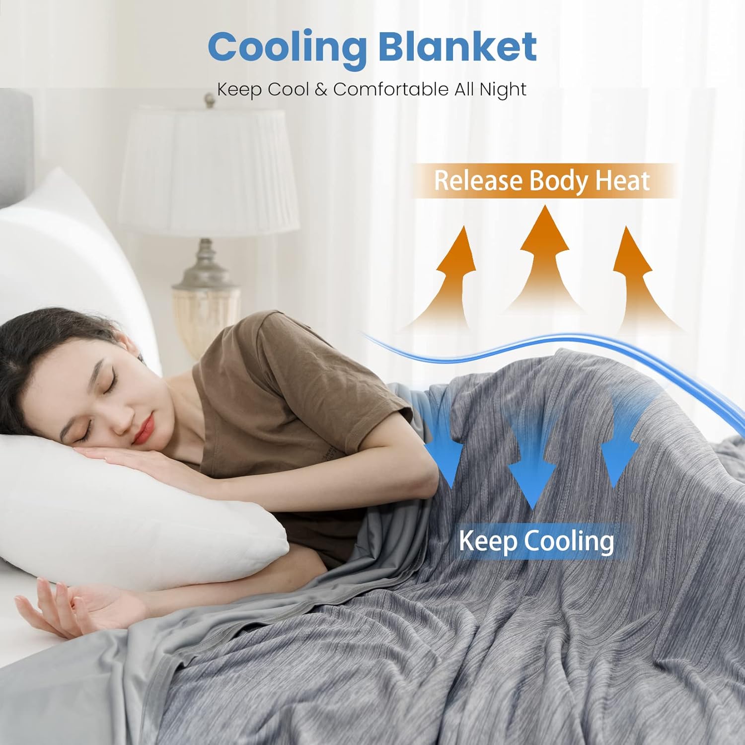Cooling Blanket Lightweight Summer Comfort For Hot Sleepers And Night Sweats On Bed - Elesira