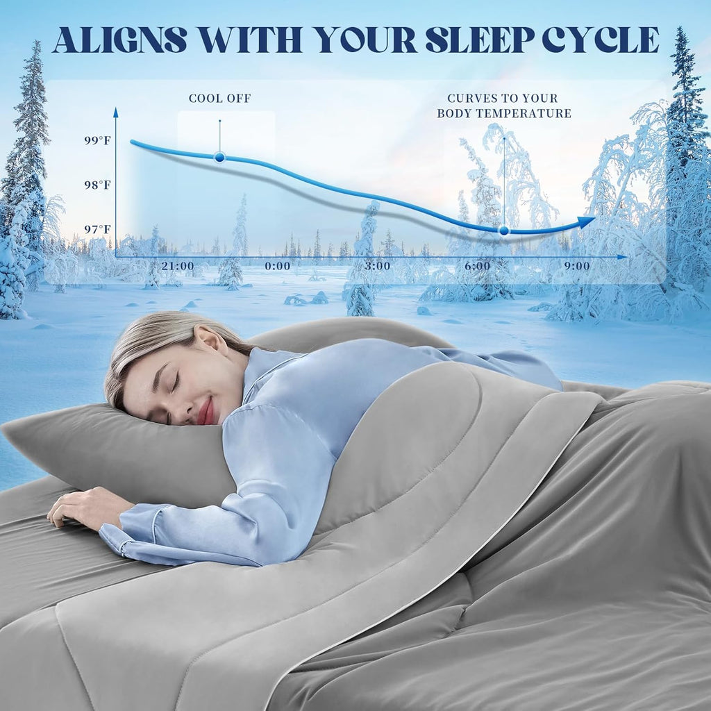 Cooling Comforter Double-Sided Ice Fabric For Hot Sleepers - Elesira
