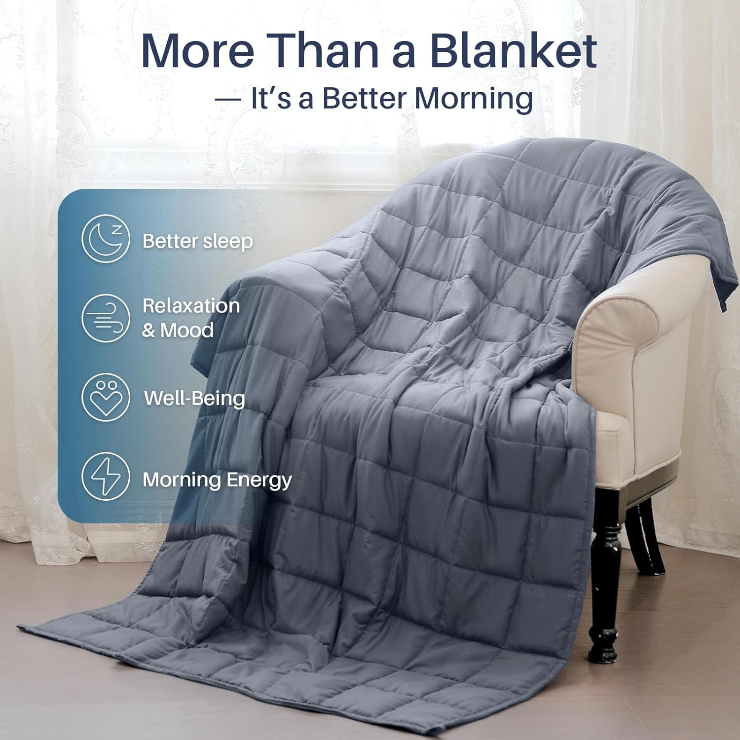 Cozy Comfort Weighted Blanket For Adults With Cooling Fabric, All Season Breathable Comfort - Elesira