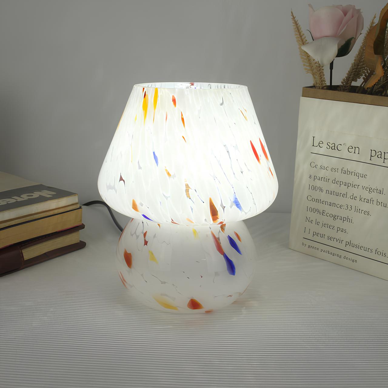 Hand-Blown Glass Art Lamp – Elegant Ambient Lighting for Home Décor | elesira