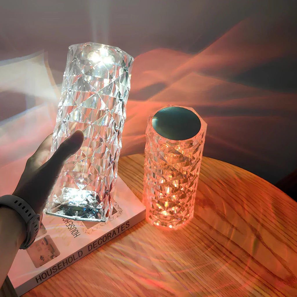 RadiantGlow-kristallen aanraaklamp – Dimbare ledverlichting met kleurwisseling | elesira