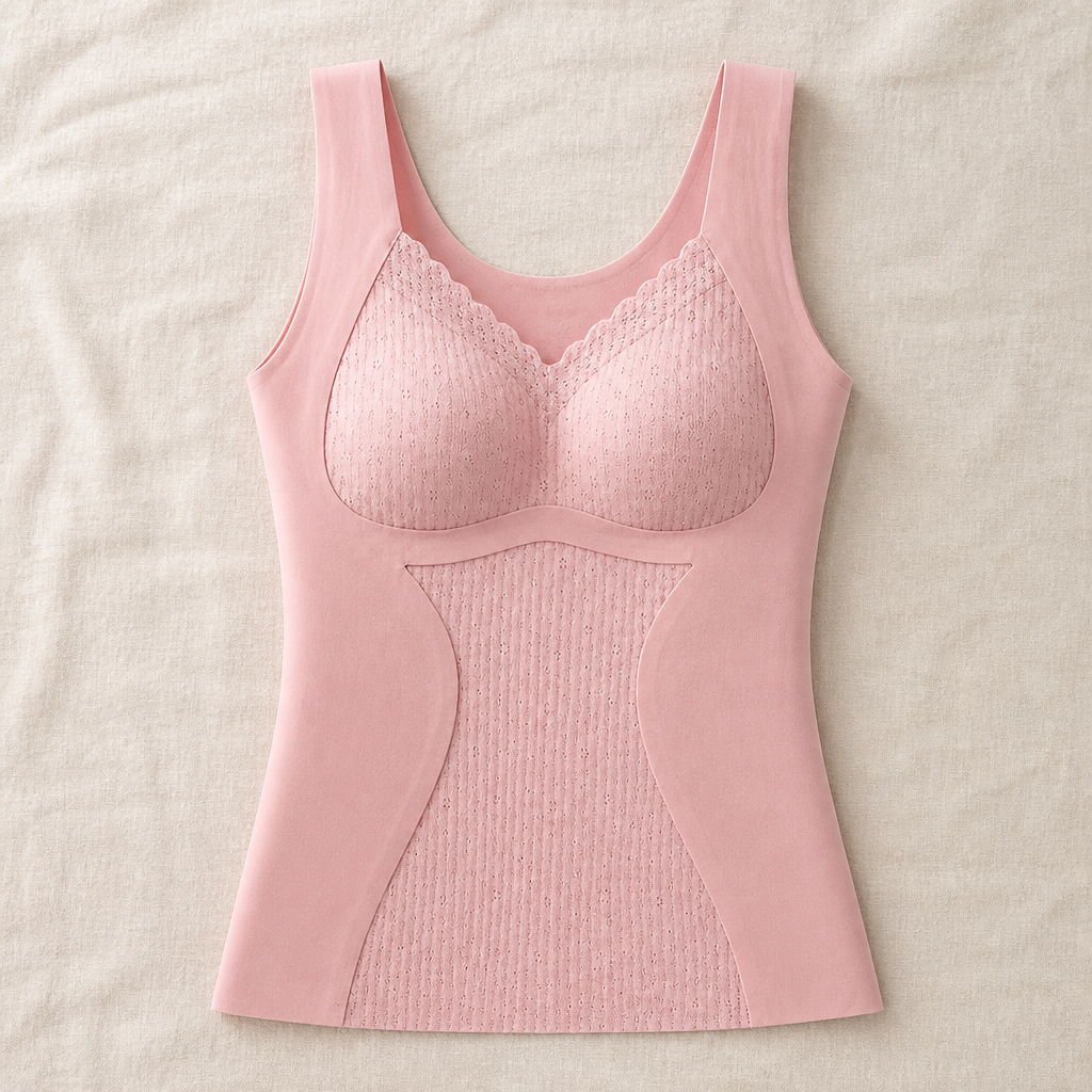 VeloFlex – Termisk, sømløs modellerende camisole med integreret blonde-bh | elesira