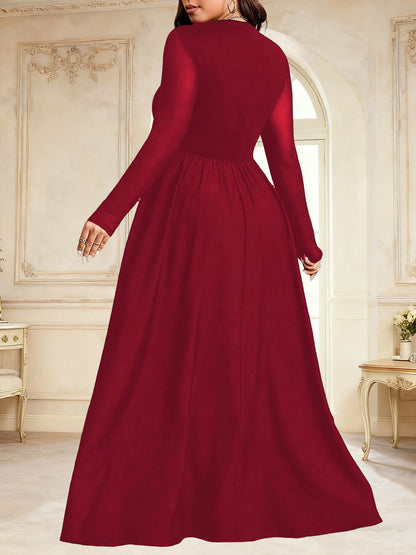 Robe Vintage Col Carré Uni Élégante