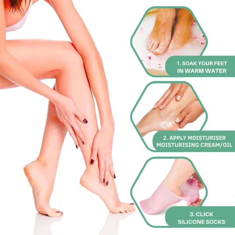 Chaussettes en silicone VeluxeSilk | Profitez d’une douceur toute la journée et dites adieu aux douleurs aux pieds | elesira