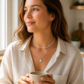 VitariaLuxe – Delicate Pearl Layers Necklace with Pendant Drop | elesira