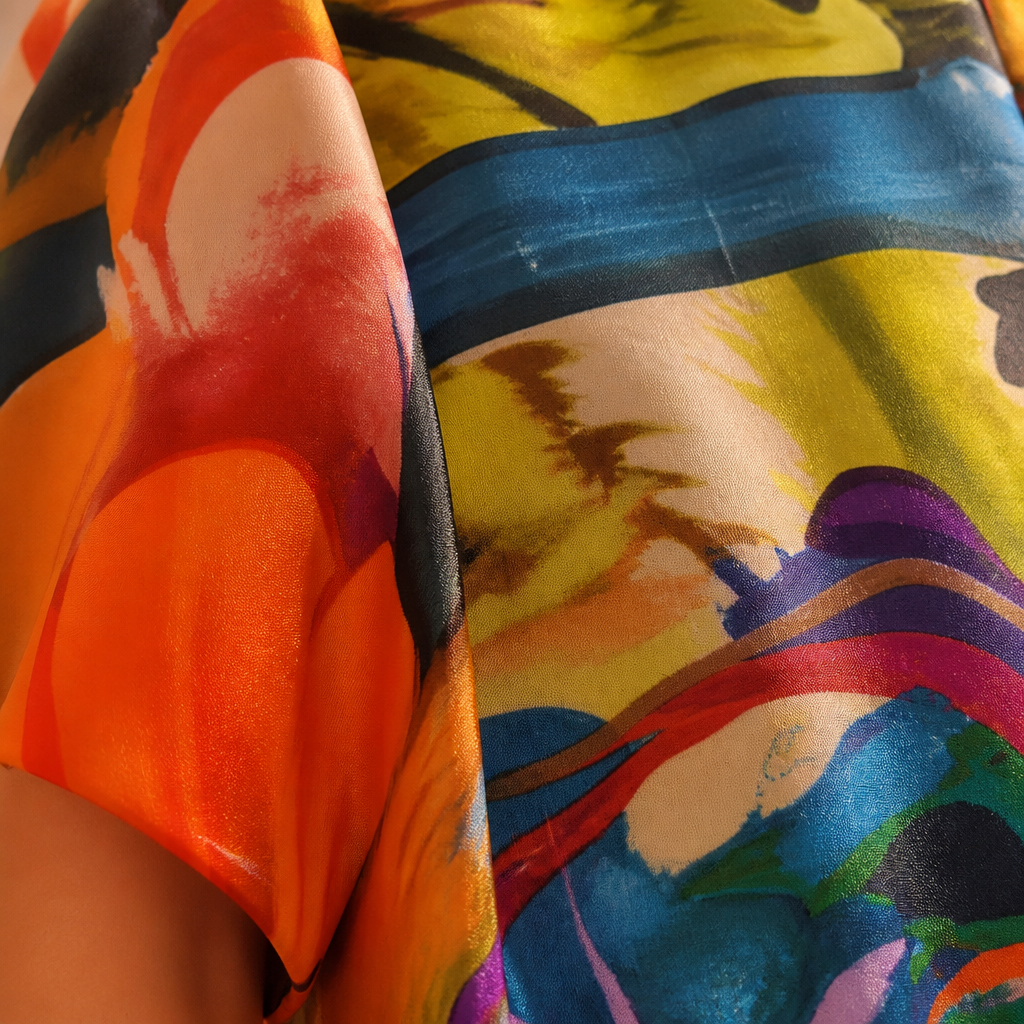 ZephyraWave – Robe d'été bohème au motif abstrait et aérien | elesira