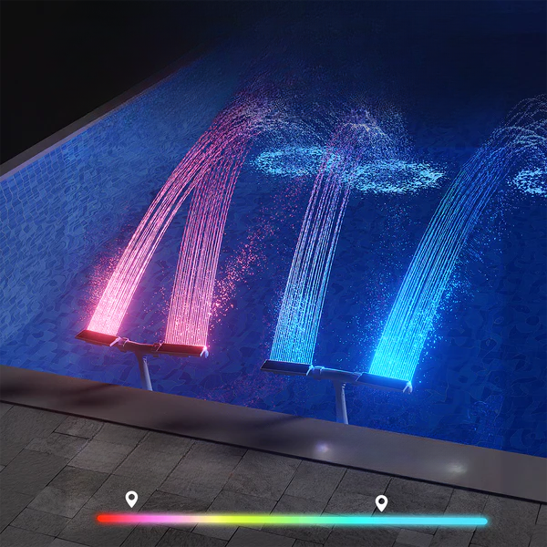 Solar-Powered RGB Fountain for Pool – Evening Light Display | elesira