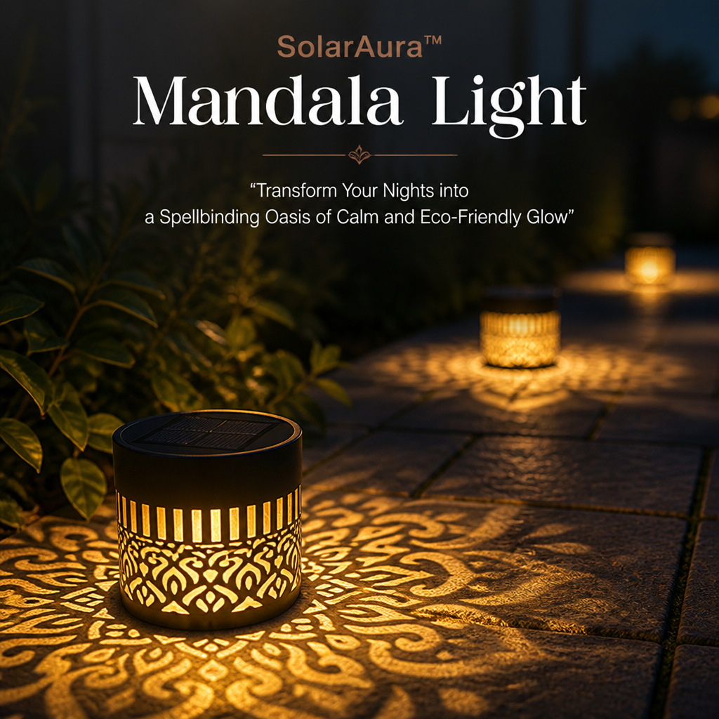 SolarAura Mandala Light | Transform Your Nights into a Spellbinding Oasis of Calm and Eco-Friendly Glow | elesira