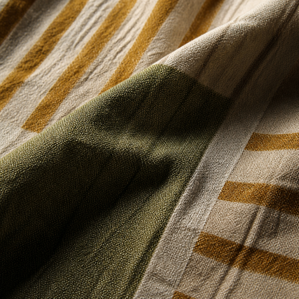 ZephyraFlow – Relaxed Striped Patchwork Linen Maxi Dress | elesira
