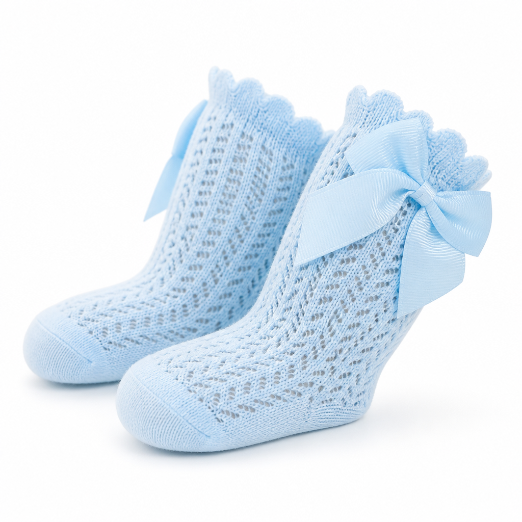 Soft Breathable Cotton Baby Socks With Large Bow | elesira