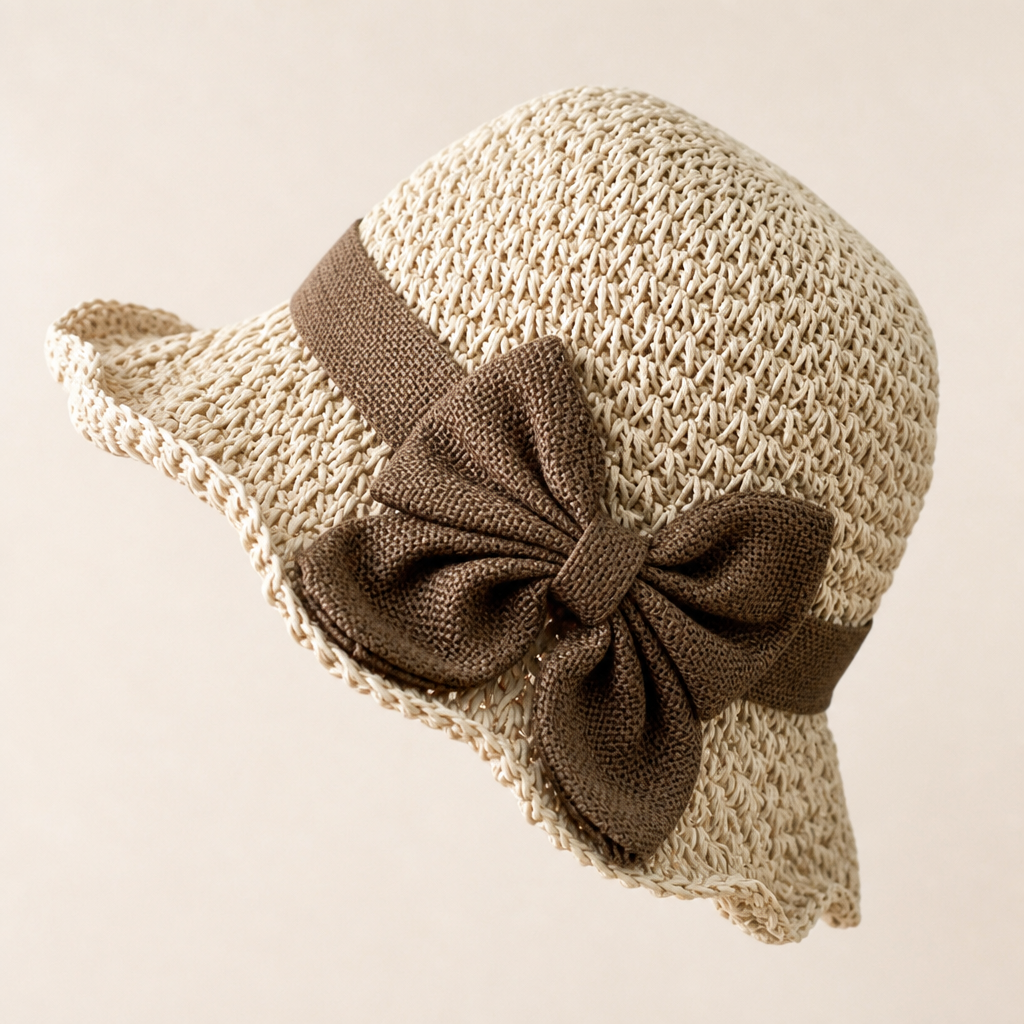 Solenza – Stylish Packable Straw Sun Hat Featuring Bow | elesira