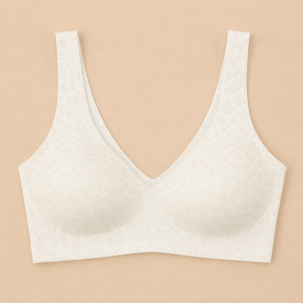 SilquiEase – Wireless Seamless Leopard Print Bra with Cut-Out Back | elesira